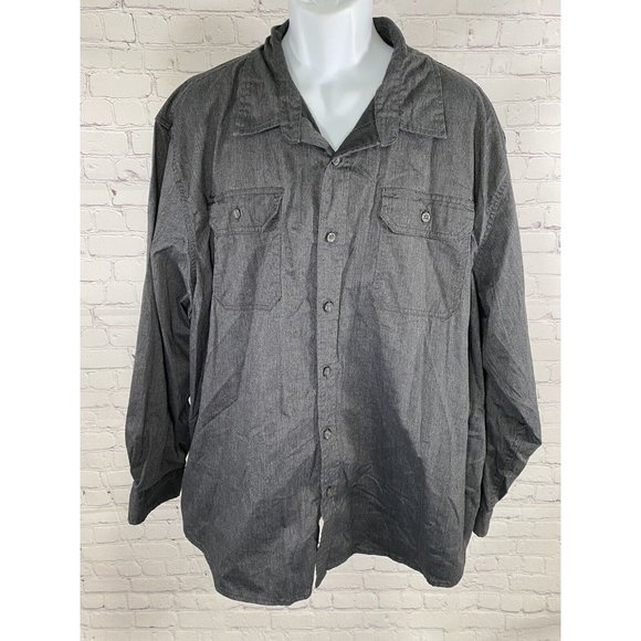 Wrangler Dark Gray Flex for Comfort Long Sleeve Button Down Collared Shirt 3XL - Picture 1 of 10